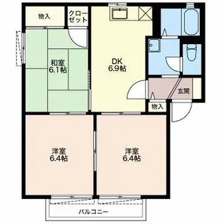 フォーレス中島【2階】の間取り