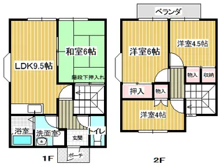 八百屋町コーポ【1階】の間取り