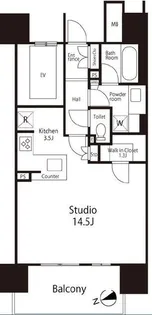 プライムパークス品川シーサイド ザ・レジデンス【4階】の間取り