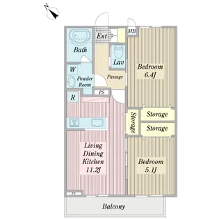 ラヴィエール【2階】の間取り