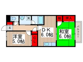 第2コ-ワハイツ【1階】の間取り