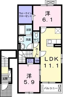 ノバリチェスメゾン B【2階】の間取り