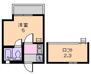 ローズアパートR39【2階】の間取り