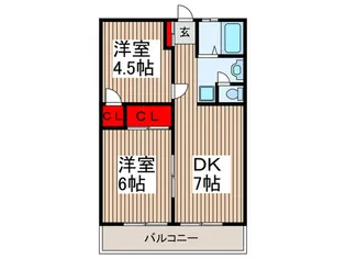杉浦ハイツ【2階】の間取り