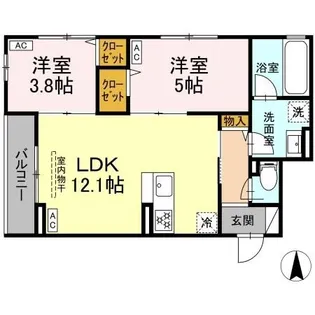 セレスティア南花畑V【2階】の間取り