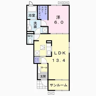 ローズマリーB【1階】の間取り