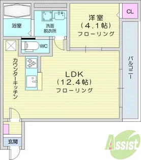 ブランノワール南仙台【2階】の間取り