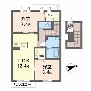 シャーメゾン安達ヶ原A棟【2階】の間取り