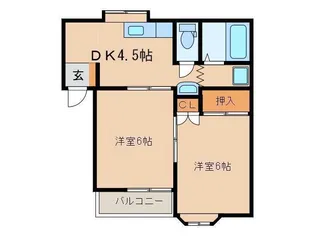 メゾンベルフォーレII【1階】の間取り