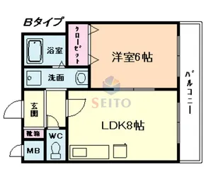 リッチパーシモ塚本【2階】の間取り