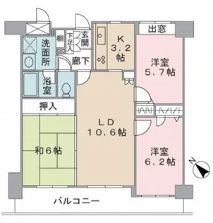 藤和己斐本町ホームズ弐番館【7階】の間取り