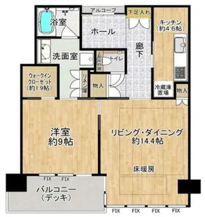 グラングリーン大阪 THE NORTH RESIDENCE【27階】の間取り