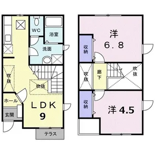 フロ-ラハイツ2【1階】の間取り