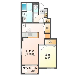 サニーハイツSEINAI IV【1階】の間取り
