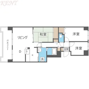 ベルフラワー八軒【9階】の間取り