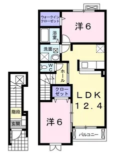 ロマンダムール【2階】の間取り