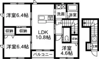 カーサ・ゲーブル【2階】の間取り