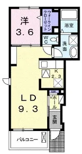 ルミエール・ココB【1階】の間取り