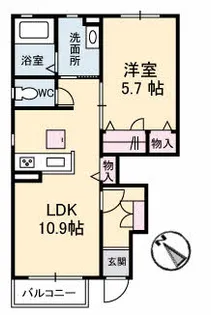 ルイズ・オディエ【1階】の間取り