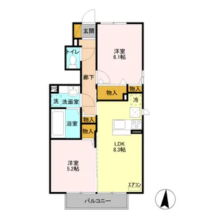 エトワール・ルナ【1階】の間取り