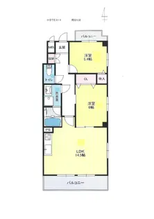 中京ウエスト II【5階】の間取り