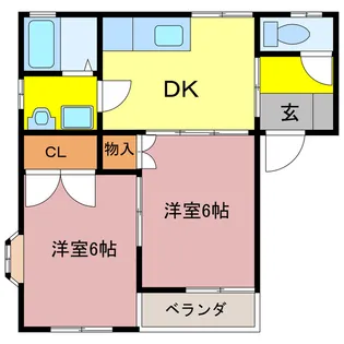 栃木県塩谷郡高根沢町宝石台2【アパート】の間取り