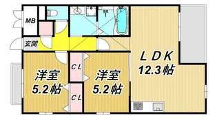 ディアコート野村【2階】の間取り