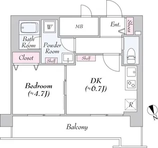 ヴァンテ・アン神楽坂【8階】の間取り