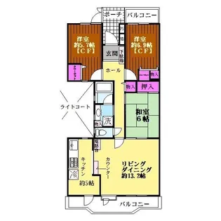 千葉東ガーデニア【3階】の間取り