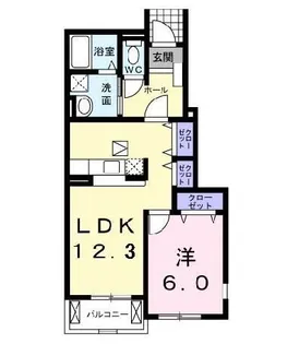 プロムネイド長井B【1階】の間取り