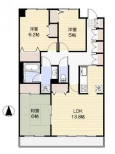 ルーエハイム府中【8階】の間取り