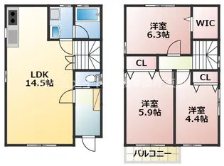 熊本県熊本市東区下南部3【一戸建】の間取り