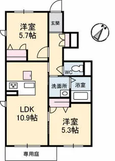 シャーメゾンMI-NE【1階】の間取り