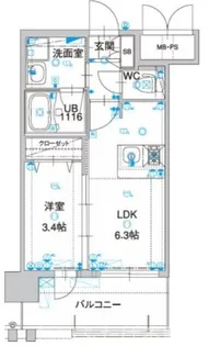 1LDKの間取り画像