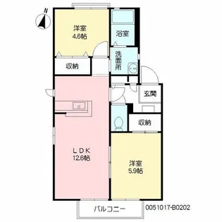 2LDKの間取り画像