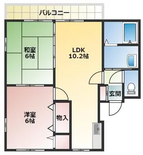 リトルガーデンB【1階】の間取り