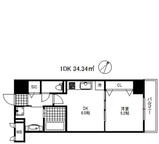 フォレ・リビエール磯辺通【5階】の間取り