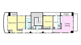 【リフォーム済・SOHO可】ニューホームズ高輪【3階】の間取り