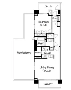 Brillia ist 三軒茶屋 アイビーテラス【8階】の間取り