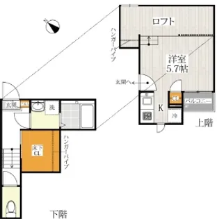 埼玉県さいたま市岩槻区美園東1【アパート】の間取り