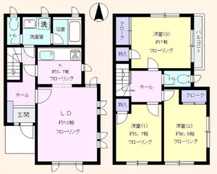 東京都大田区仲池上1【一戸建】の間取り