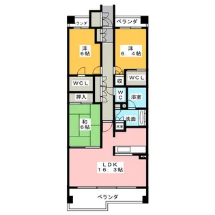 プラウド東山公園【3階】の間取り