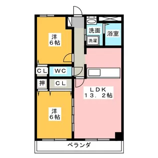 ベイ・セジュール【2階】の間取り