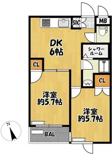 神奈川県川崎市多摩区登戸【マンション】の間取り
