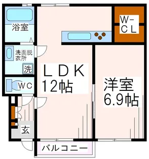 フォレストメゾン聖蹟【1階】の間取り