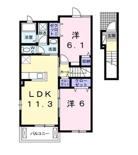 ポラリス・K2 B【2階】の間取り