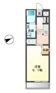 アメニティハイツ ツインズB棟【2階】の間取り