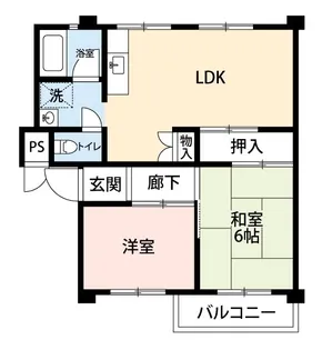 公社賃貸SMALIO 香里三井C【1階】の間取り