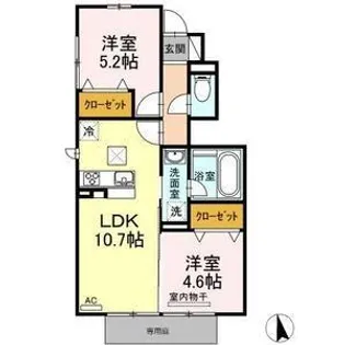 プリモステイツ【1階】の間取り