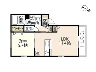 オランジェ新井口【1階】の間取り